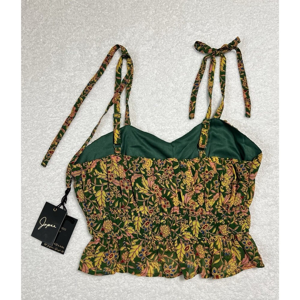 Japna Floral Crop Top Woman’s M Multi Romantic Festival Lined - Picture 3 of 17